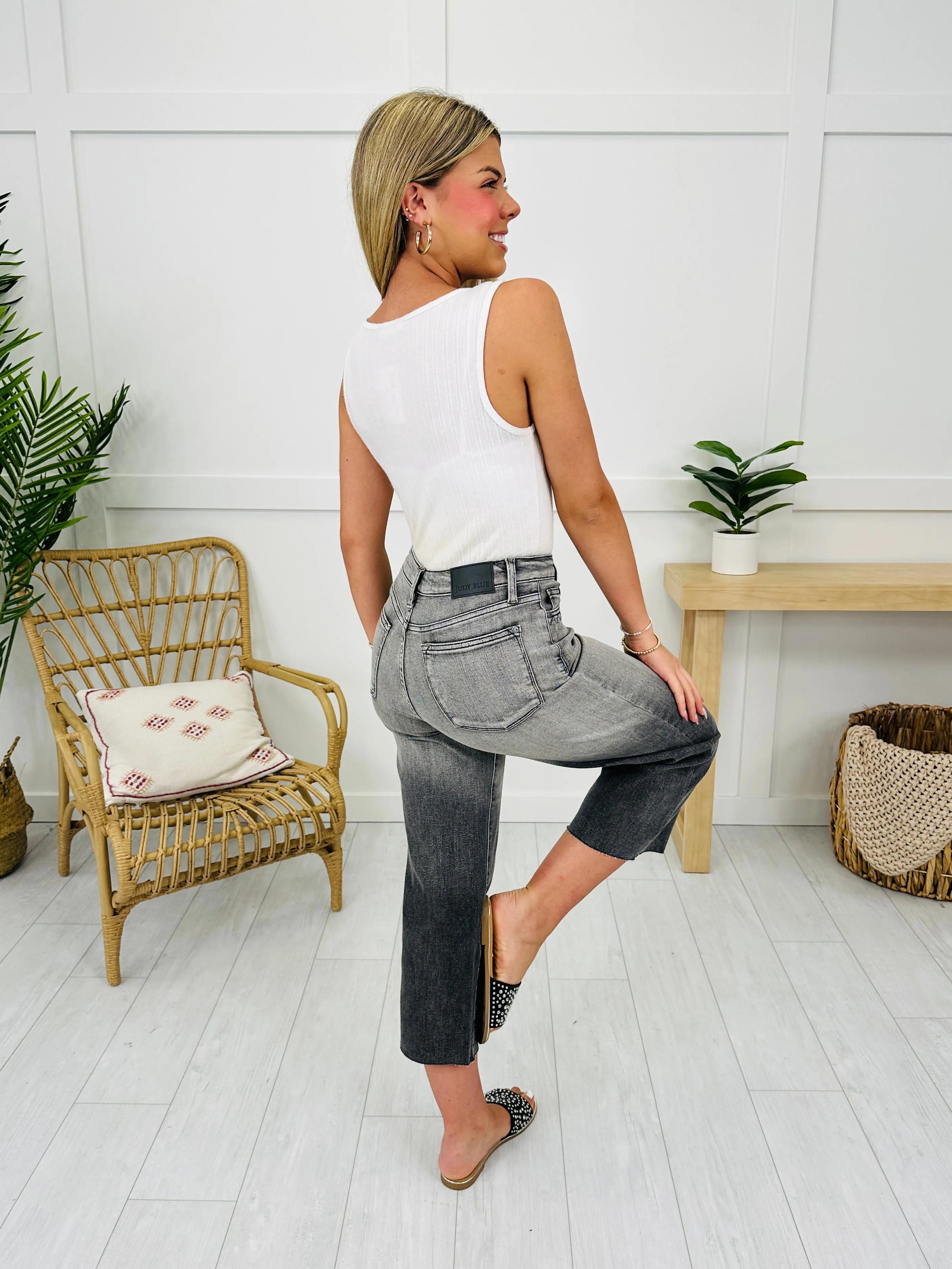 Judy Blue Pocketful of Charm Cropped Wide Leg Jeans