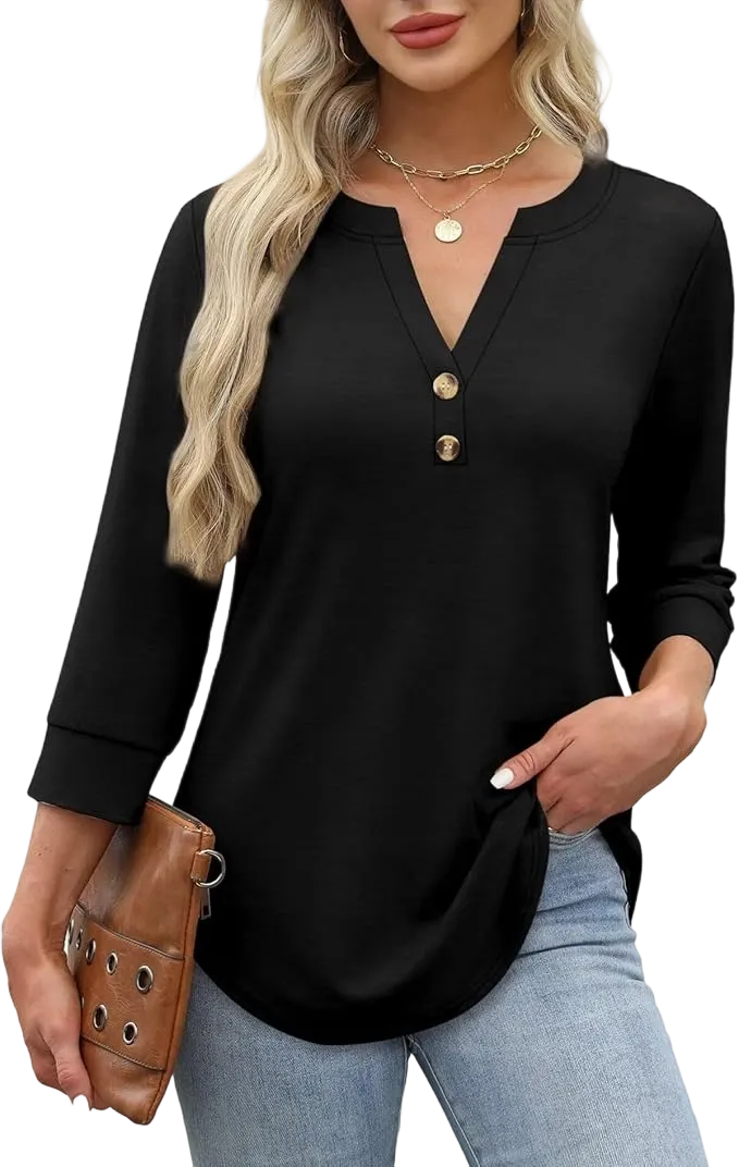 Womens Tops 3/4 Sleeve Heley Shirts