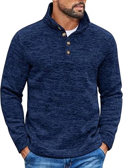 Men's Casual Slim Fit Pullover Sweater Knitted Thermal Sweatshirt.Fleece-lined For Warmth And Wind Protection.Comfortable And Stylish