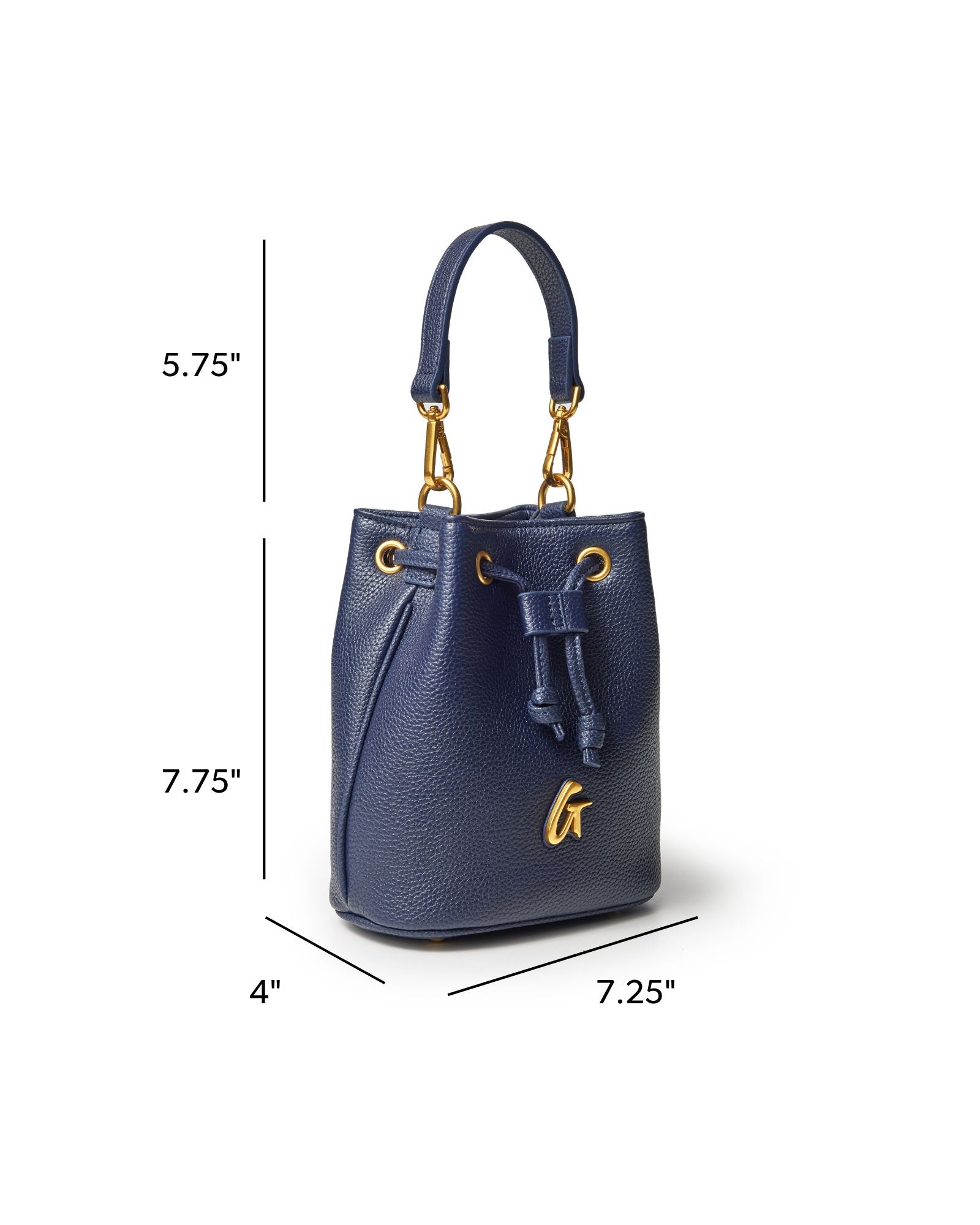 MINI PEBBLE BUCKET BAG - NAVY
