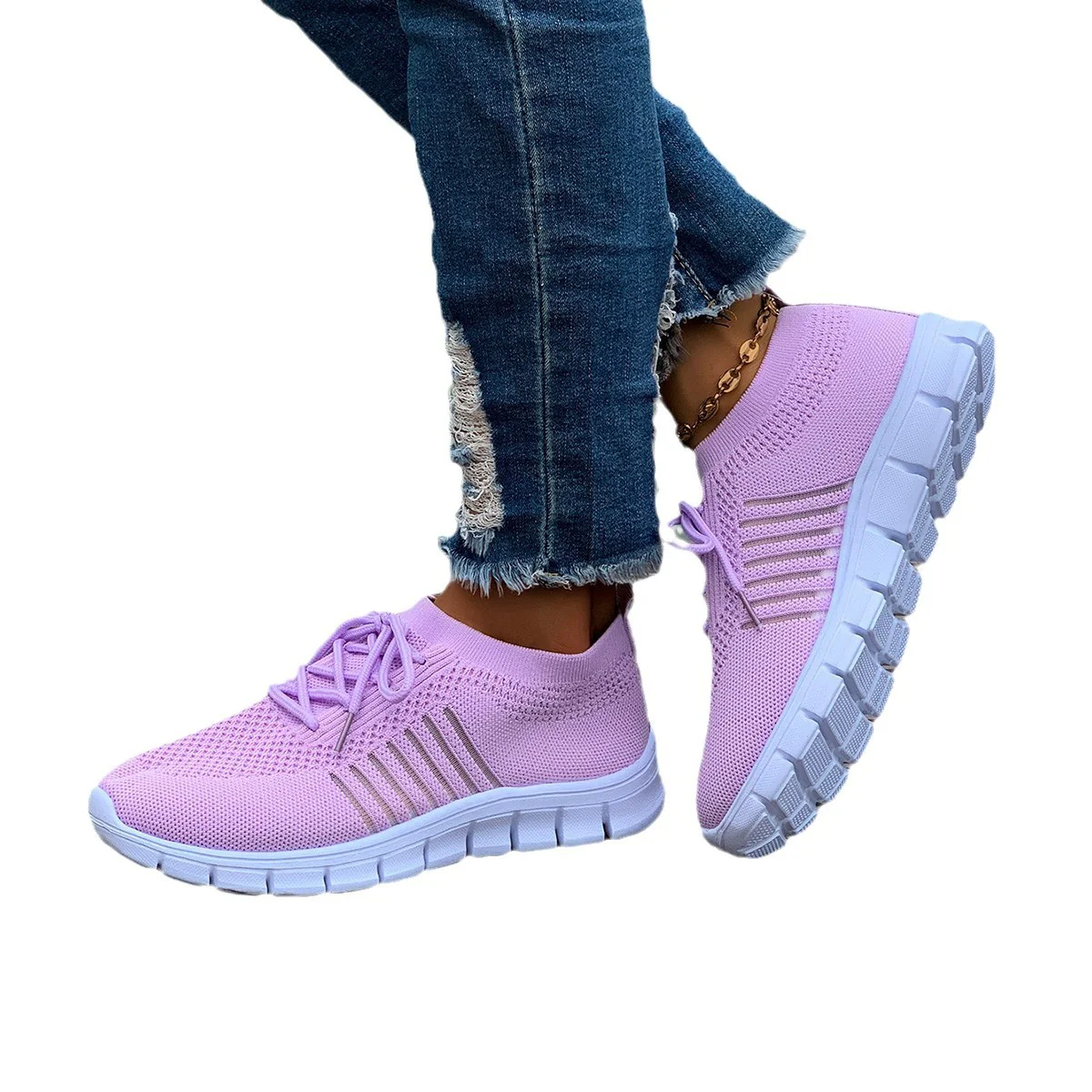 Breathable Mesh Round Toe Athletic Shoe (multiple color options)