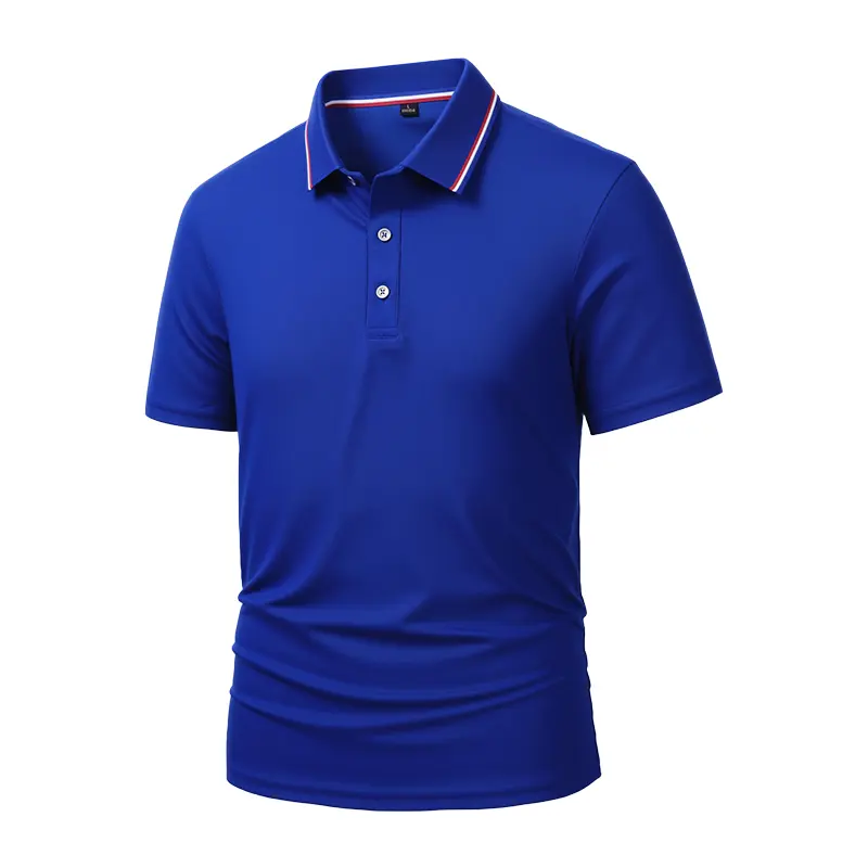 Men's Quick Dry Color Block Striped Polo Shirt