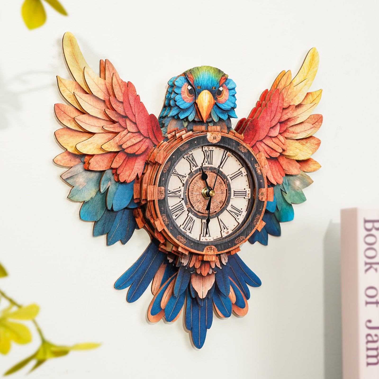 Parrot â€“ DIY Wooden Clock, 3D Puzzle Craft Kit