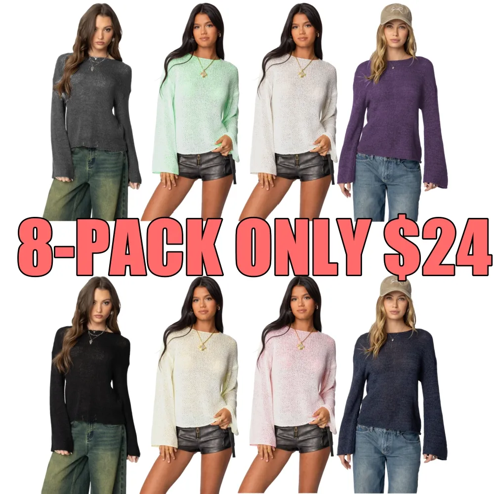 Drop Shoulder Light Knit Sweater  (Just $3 Each!)