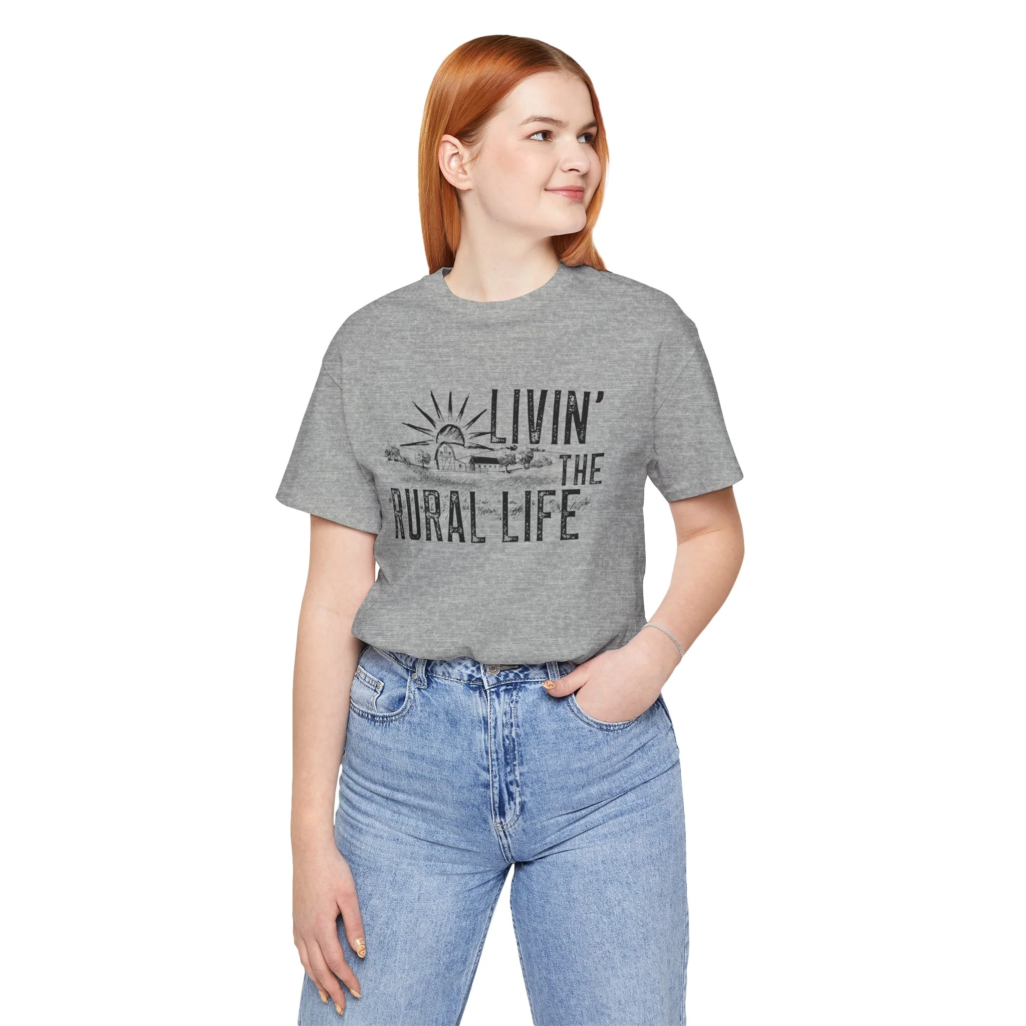 Living the Rural Life (black graphic) Bella Canvas Unisex Jersey T-Shirt - Multiple Colors