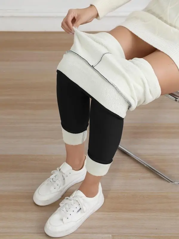 Winter Warm Fleece Lined Leggings High Waist Women's Casual Riding Workout Wear for Yoga