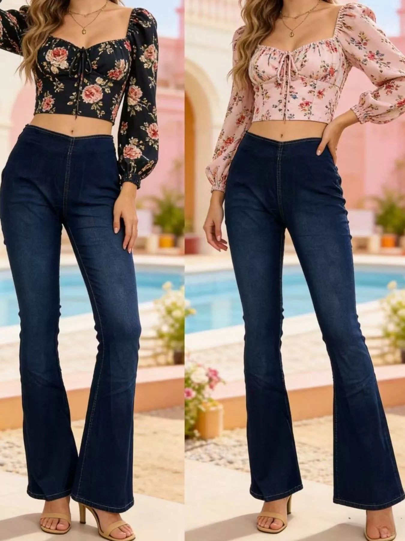 High-Waisted Flare Jeans