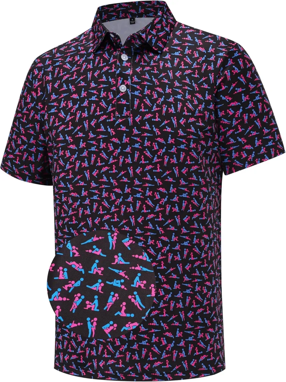 🔥Last Day 49% OFF Mens Golf Polo Shirts Short Sleeve Moisture Wicking Dry Fit Performance Casual Funny Golf Polo Shirts for Men