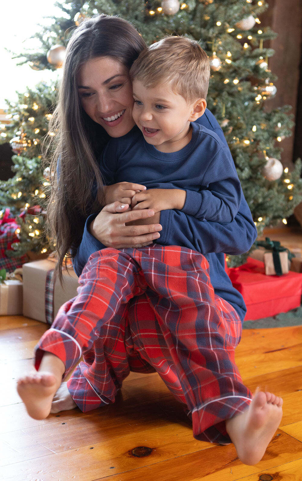 Americana Plaid Matching Family Pajamas