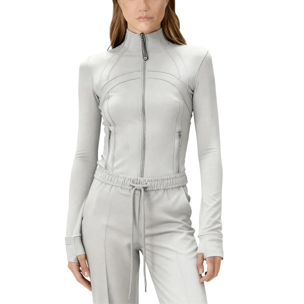 Women's Cropped Zip-Up 2-Piece Set