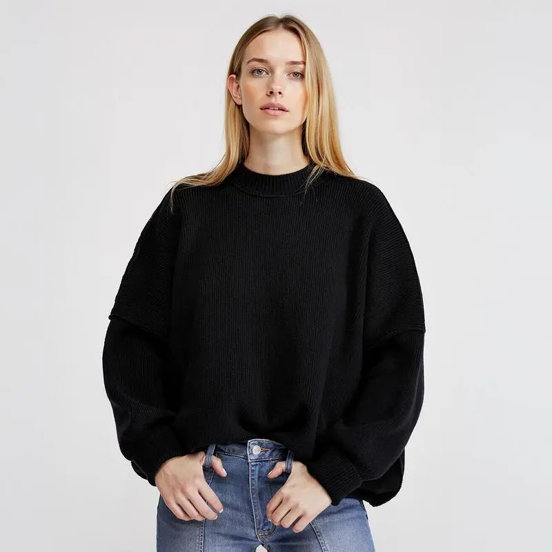 Women's Basic Solid Color Crew Neck Long Sleeve Top