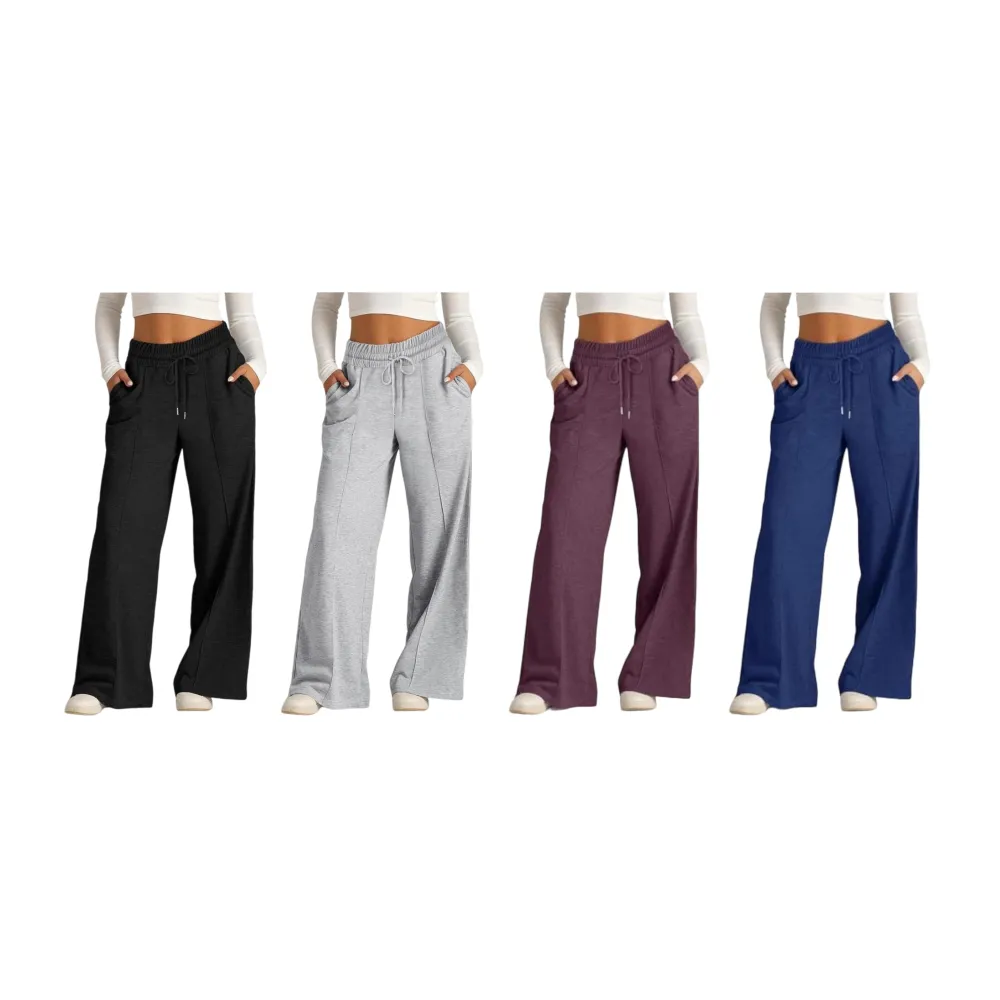 Wide Leg Sweatpants Women Drawstring High Waisted Joggers