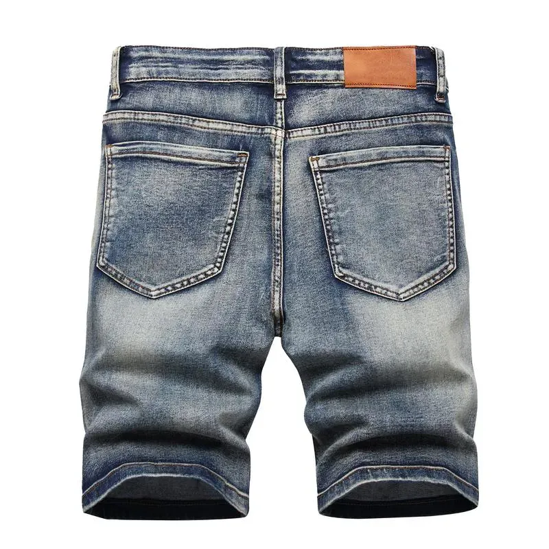Men's Ripped Denim Shorts, Stretch, Distressed Street Style