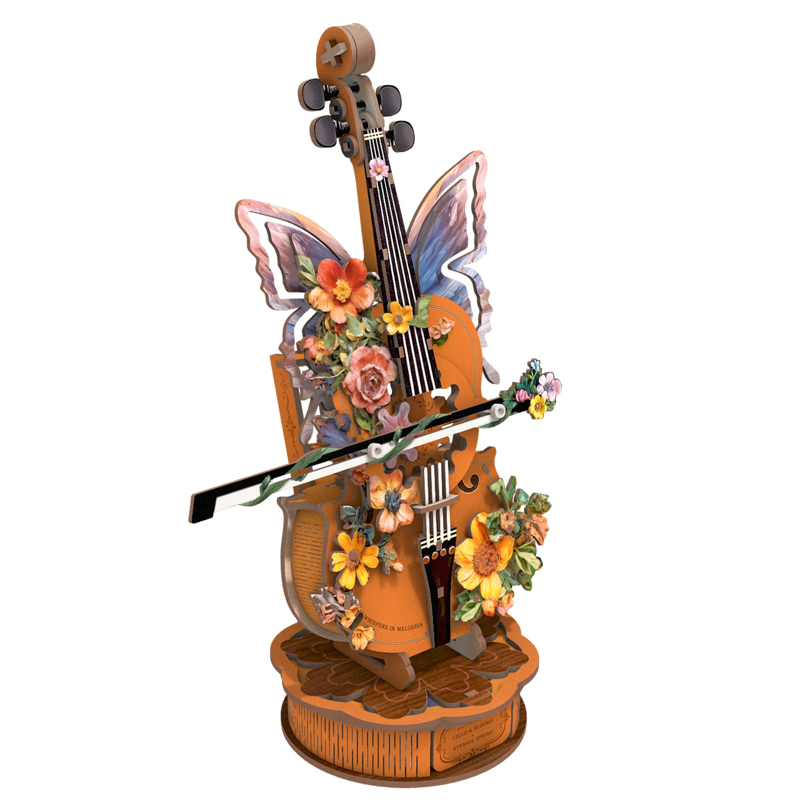 Flower Celloâ€“ DIY Wooden Music Box, 3D Puzzle Craft Kit