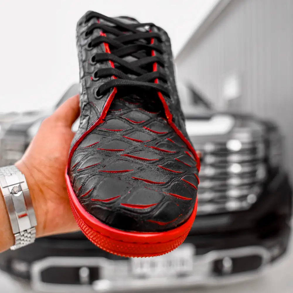 Black/Red Anteater Leather Shoes