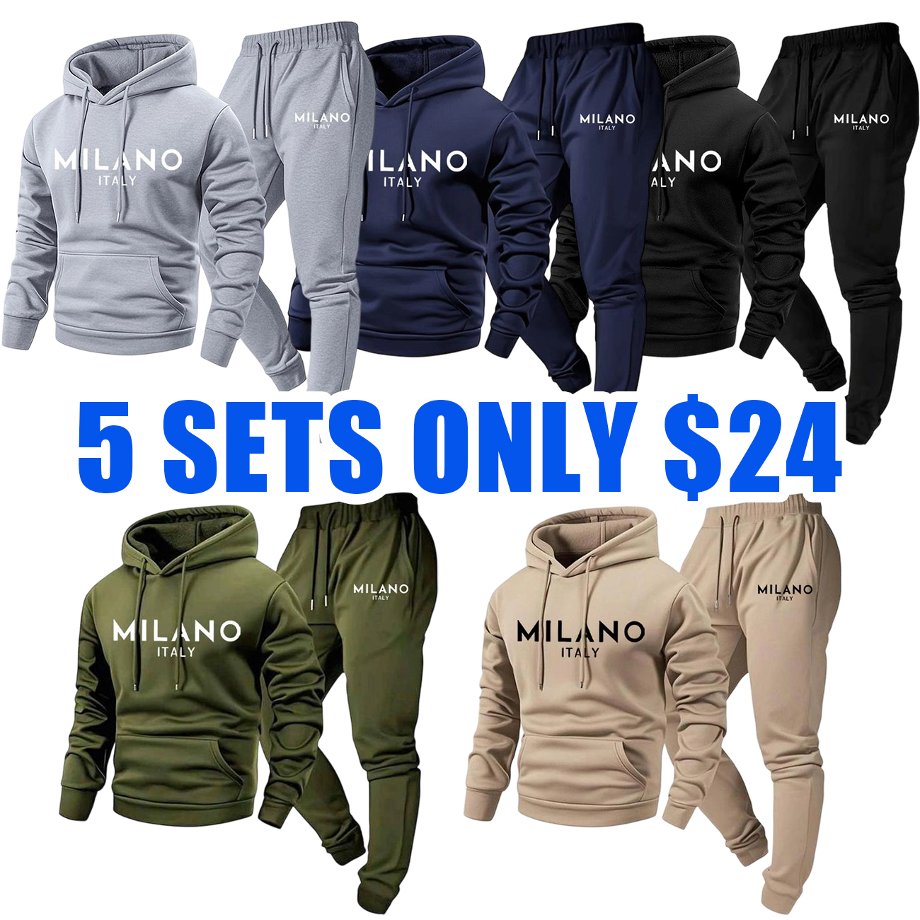 Men’s Printed Hoodie & Sweatpants Set