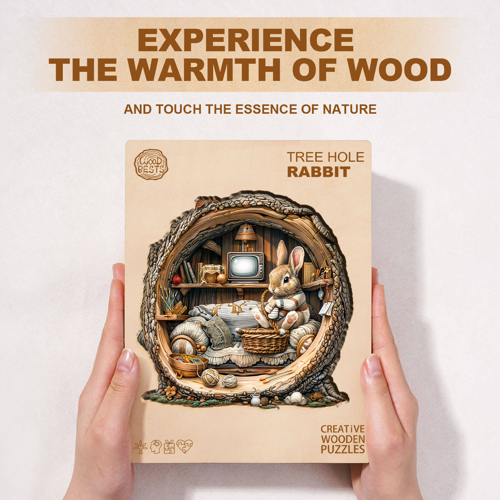 Tree Hole Rabbit Wooden Jigsaw Puzzle