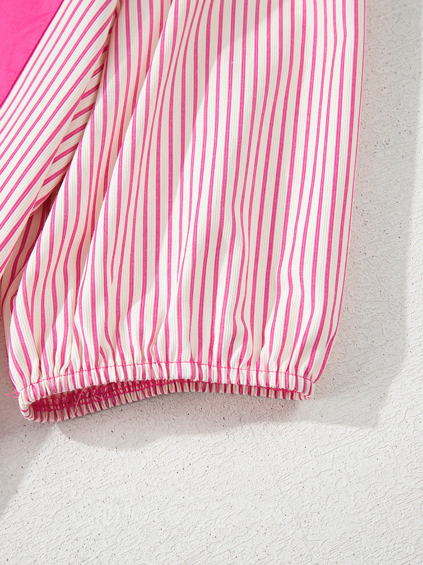 Stripe Color Block Patchwork Shirt Collar Button Down Puff Sleeve Mini Dress