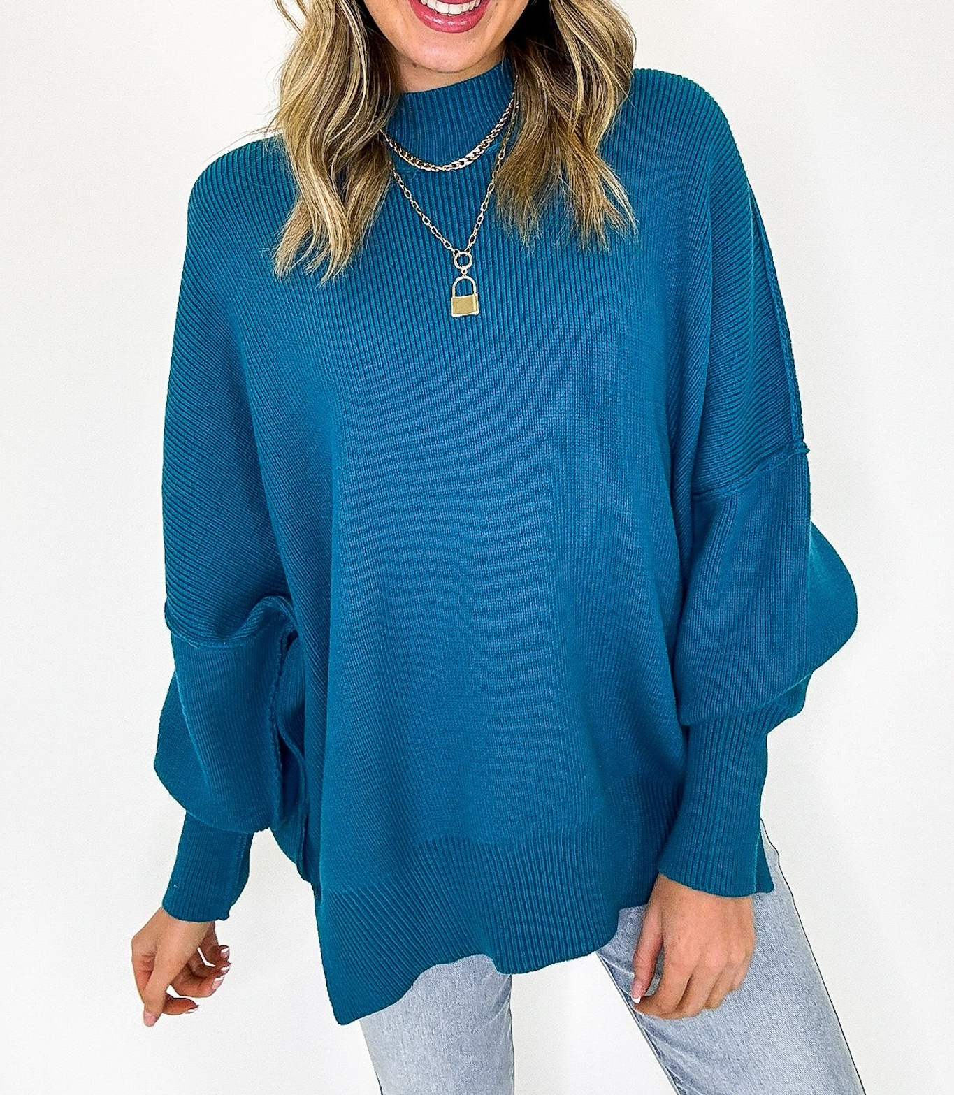 Simple Street Side Slit Oversized Sweater - BACK IN STOCK