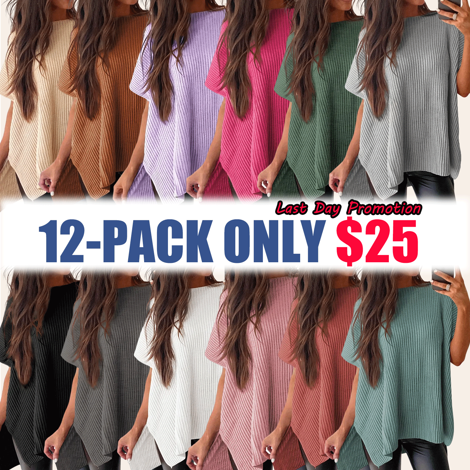 ✨✨Women’s Oversized Ribbed Knit Top