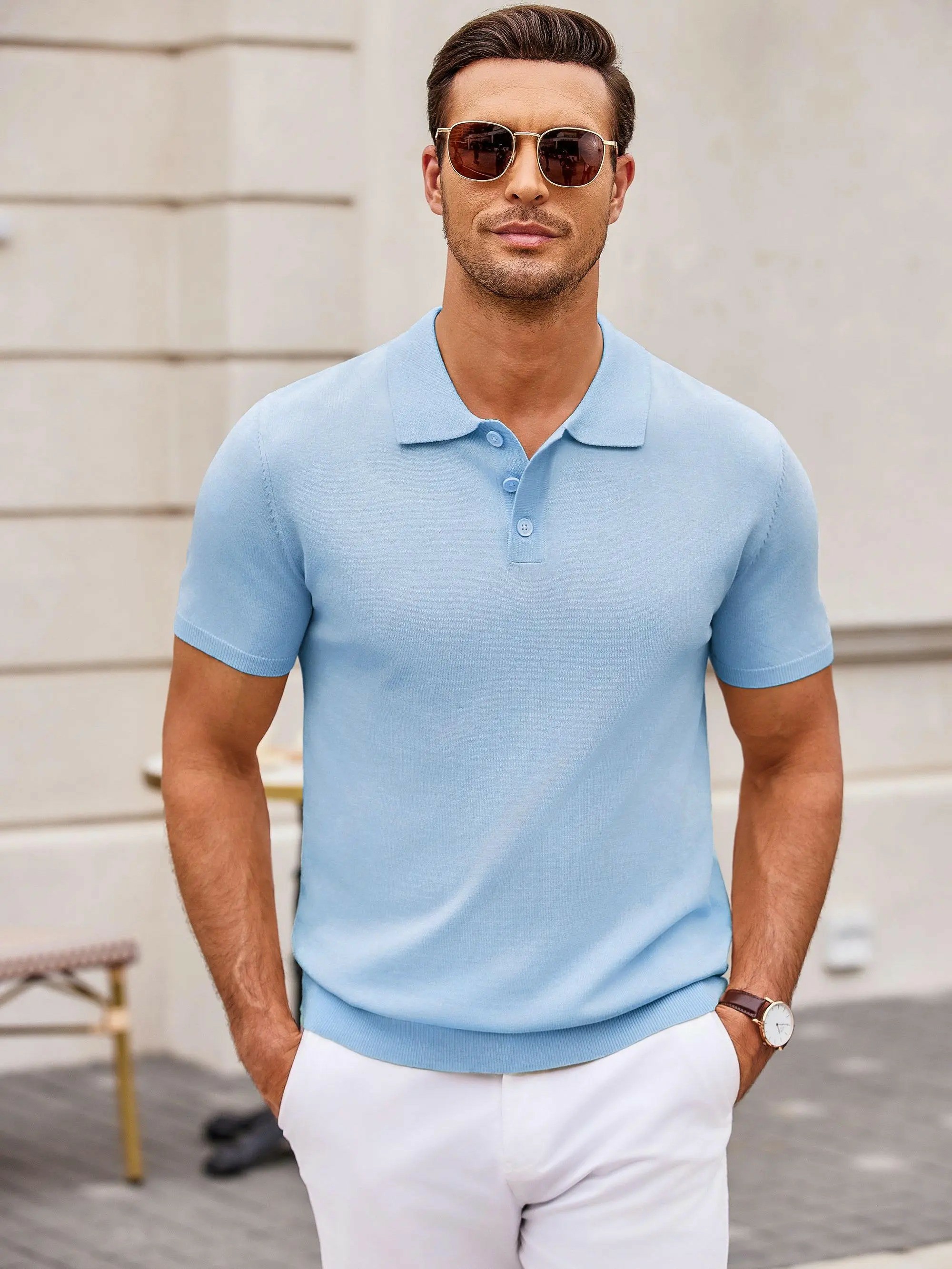 Men's Premium Stretch-Knit Performance Polo Shirt (Fitted Cut)