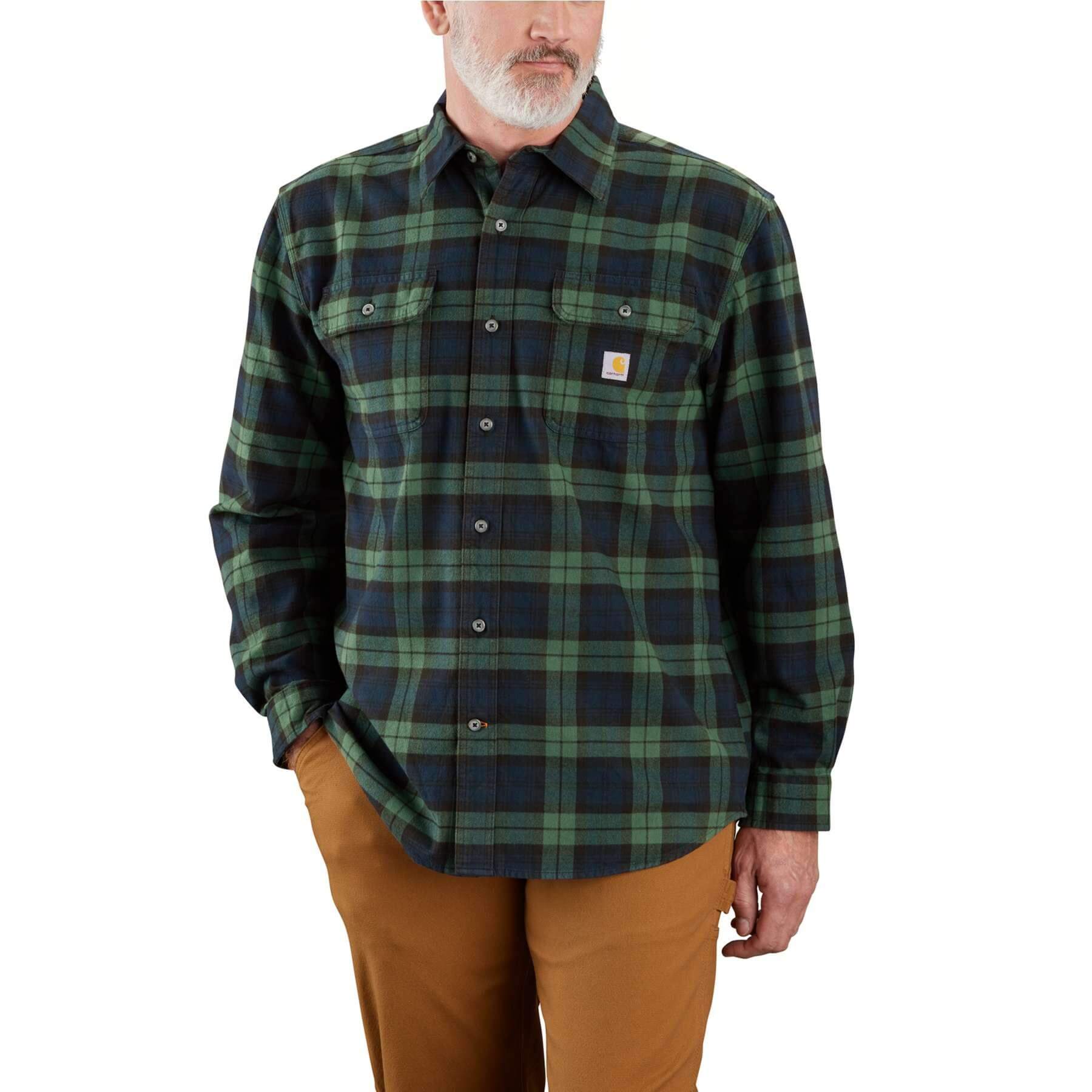 CHT Heavyweight Flannel Loose Fit Long-Sleeve Plaid Shirt 106356