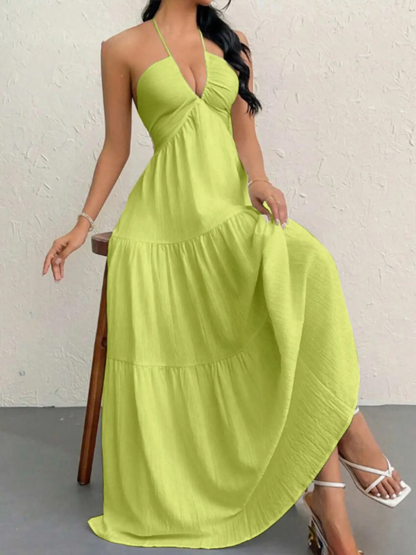 Women's Solid-Color Dress  Casual, Loose-Fit, Sleeveless Dress & Ideal for Beach Vacations