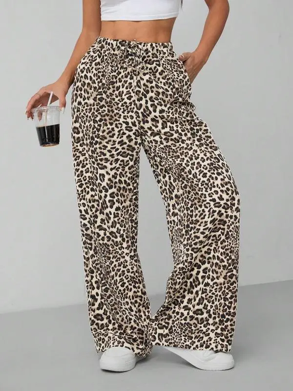 Women's Leopard Print Wide Leg Pants (Less than $3 each!)