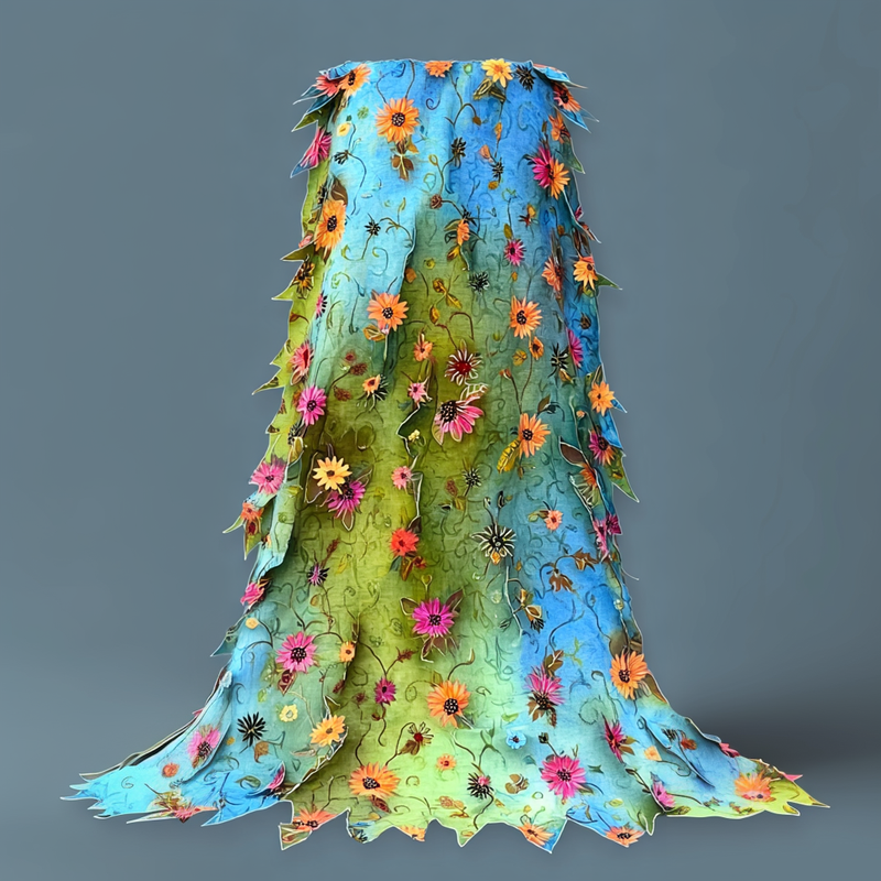 Women's Vibrant Summer Rainbow-Colored Skirt 2558