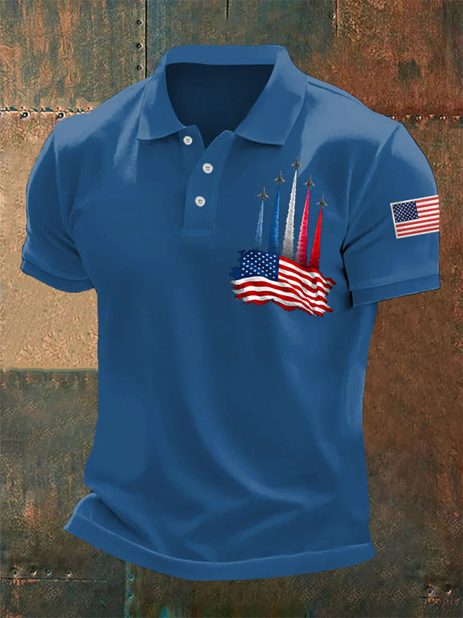 Men'S Retro Patriotic Independence Day 250Th Anniversary Polo Shirt