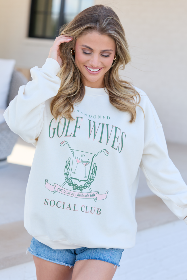Golf Wives Cream Graphic Sweatshirt