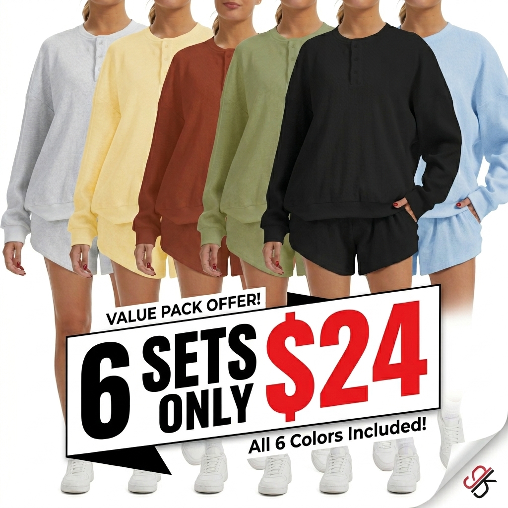 Women's Oversized Waffle Knit Lounge Set