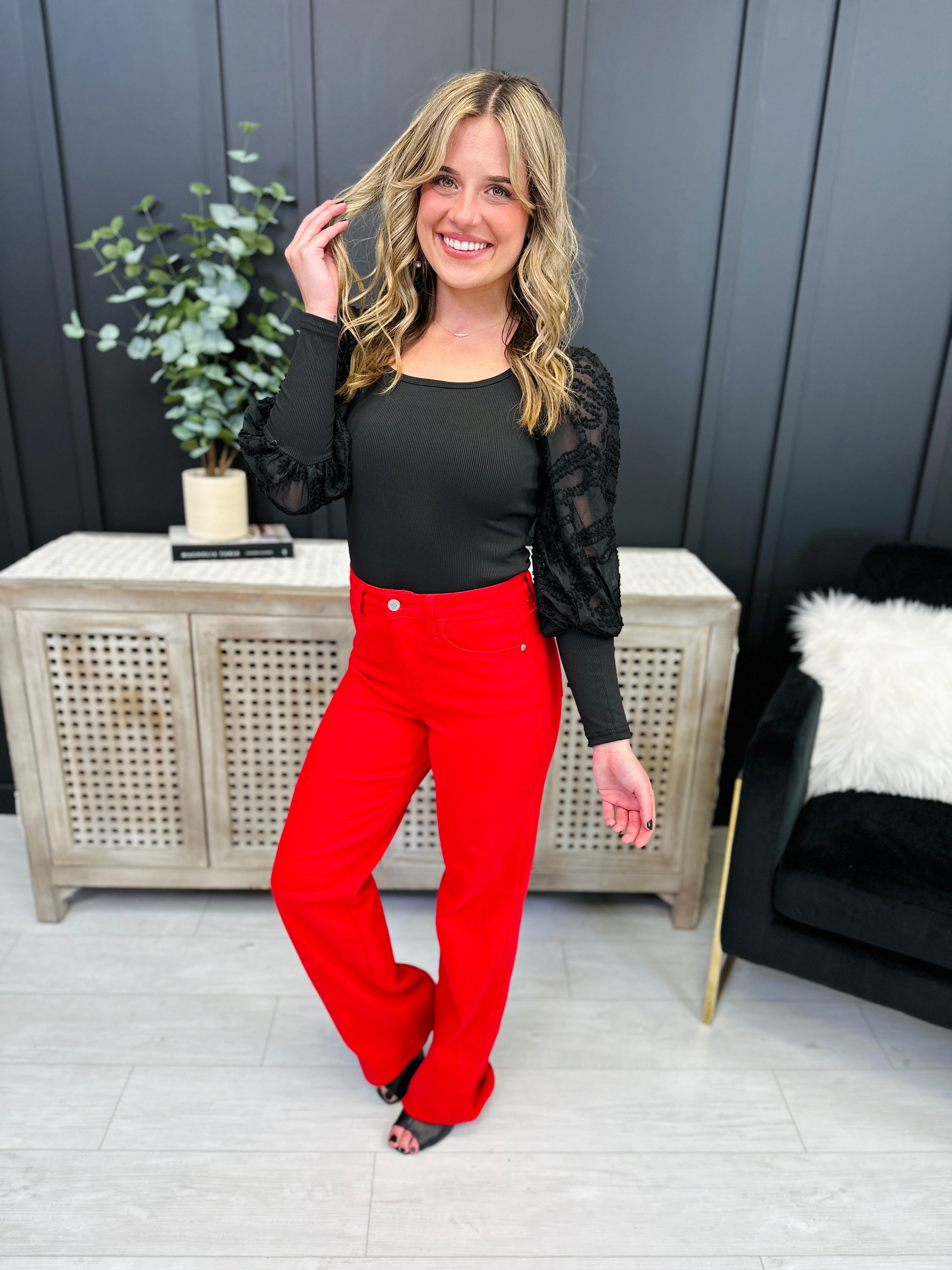 Judy Blue REG/CURVY Cherry on Top Straight Leg Jeans