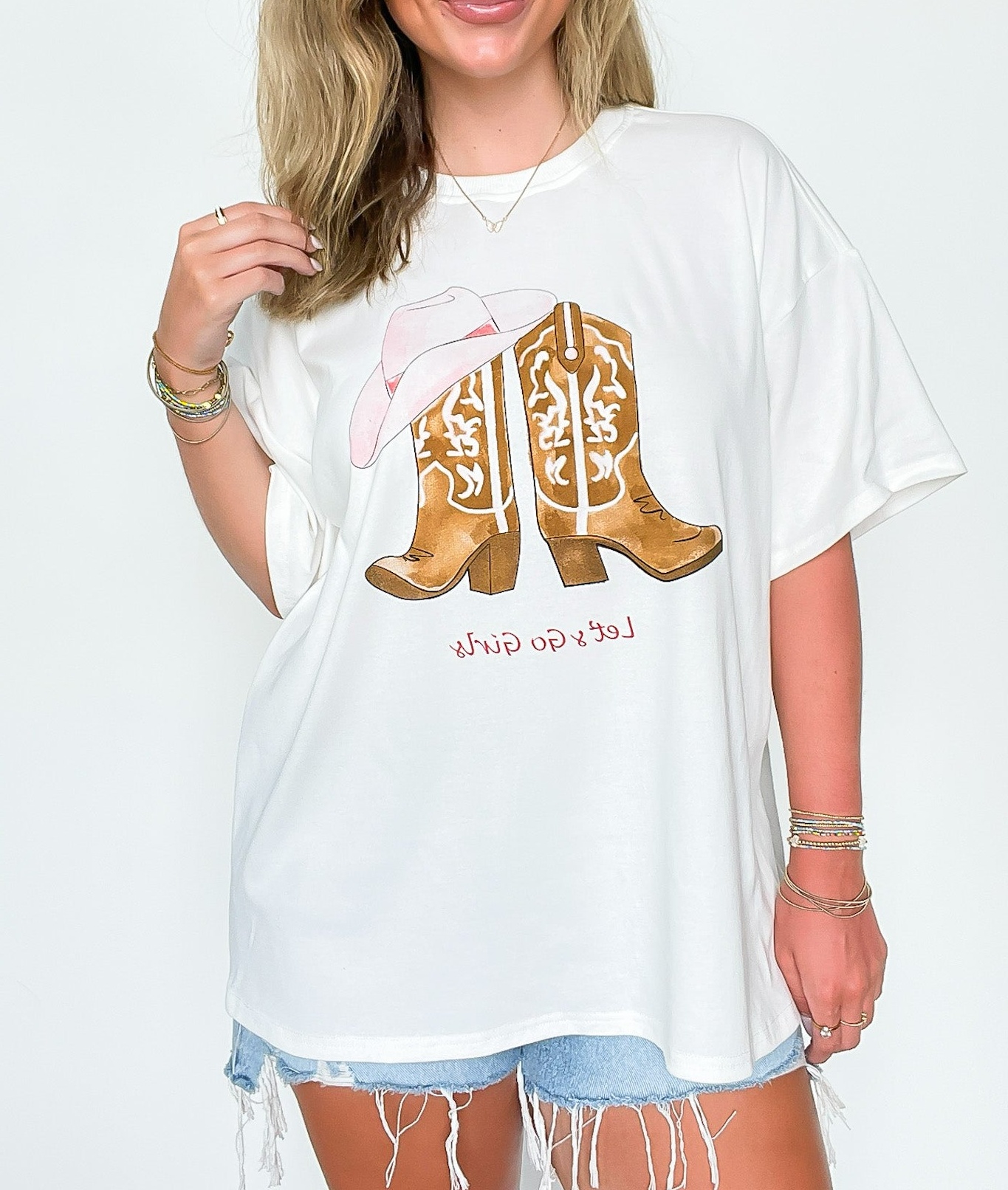 Girls Boot Graphic Oversized Tee