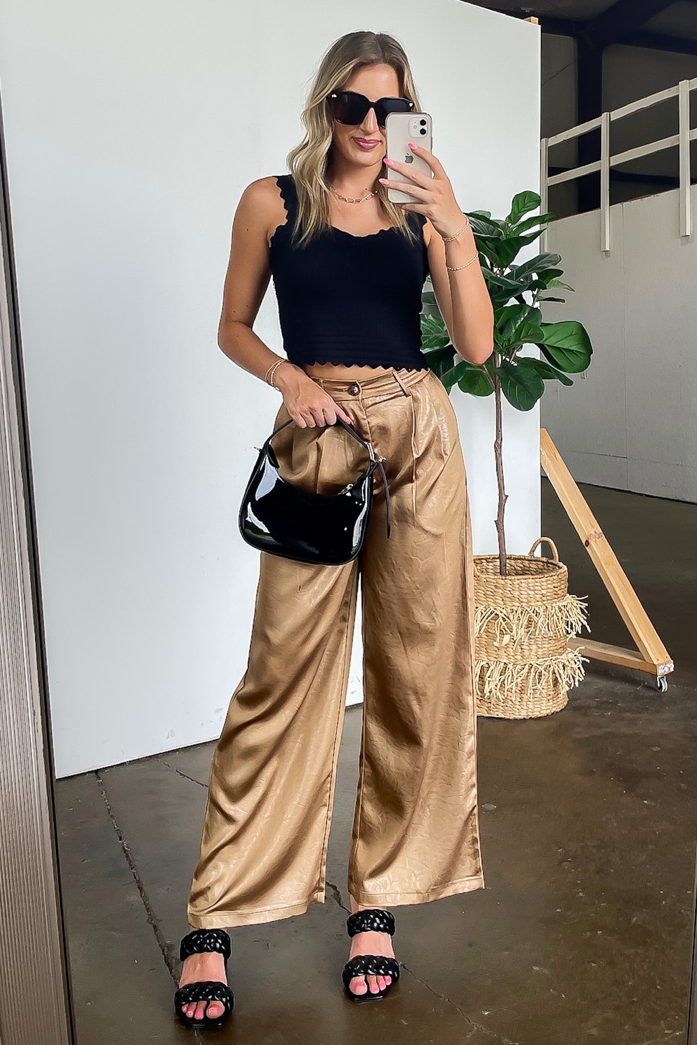 Pointelle Knit Bralette Tank