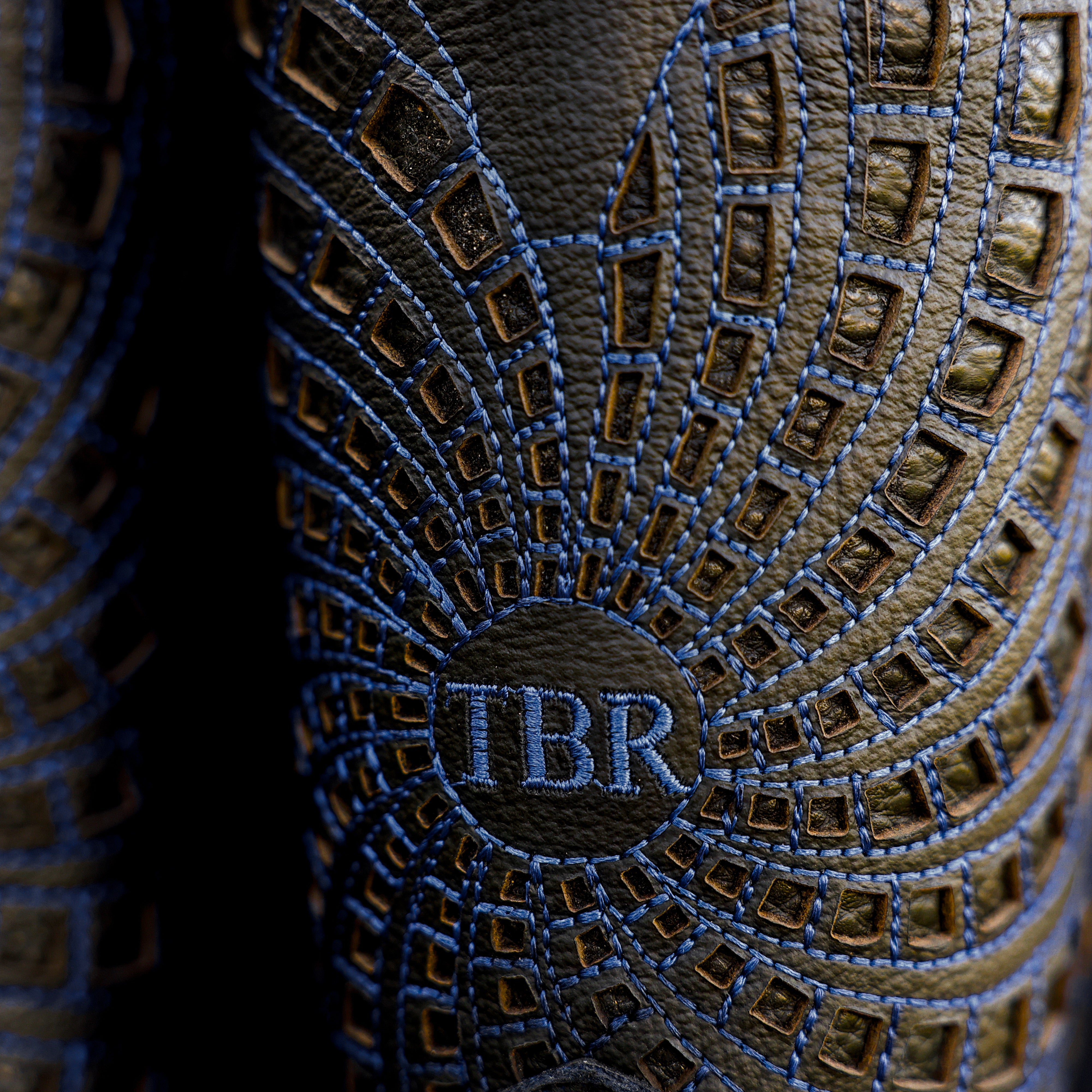 Matte Rustic Electric Blue Pirarucu Leather Boots - Square Toe