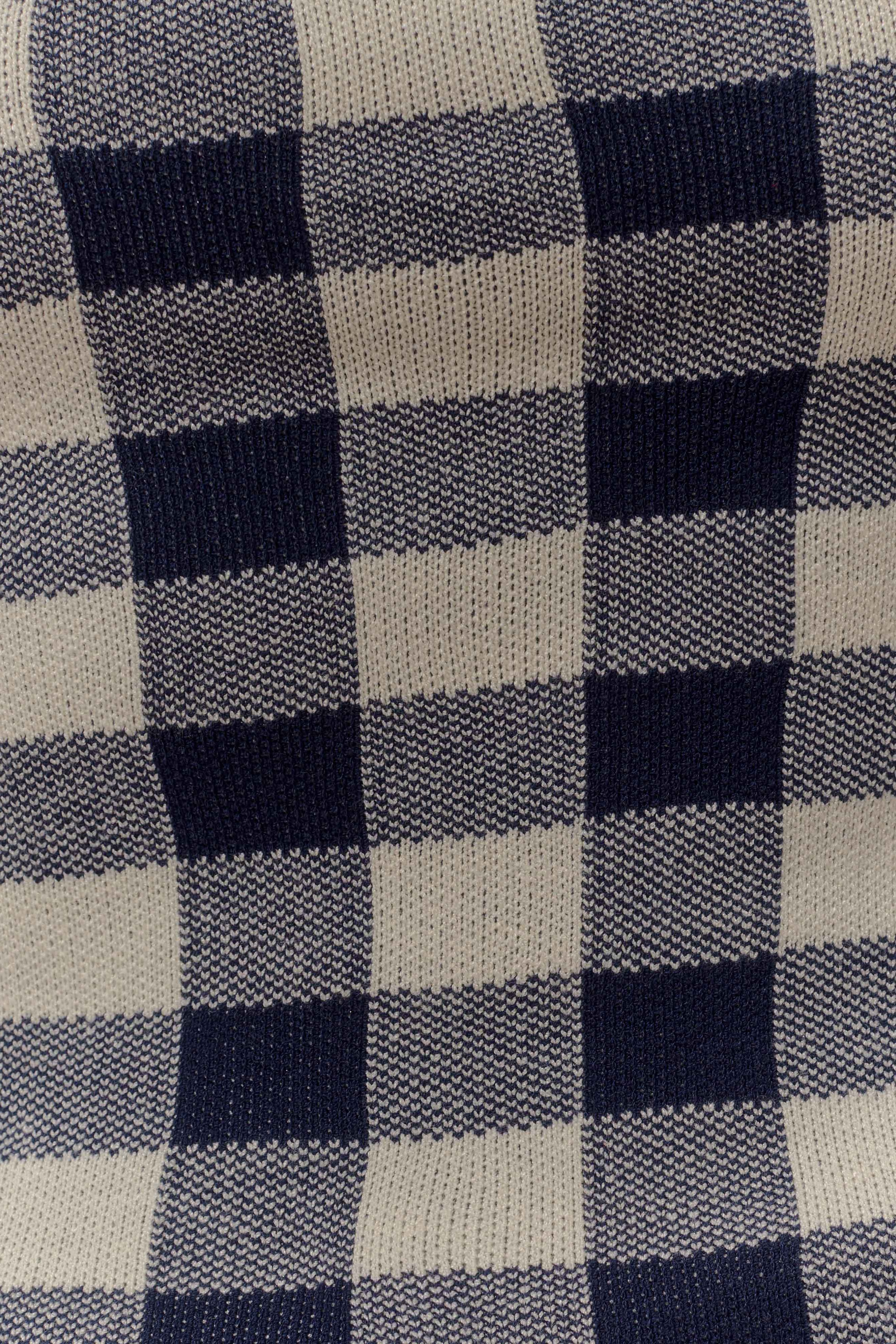 Gingham Sleeveless Knit Top