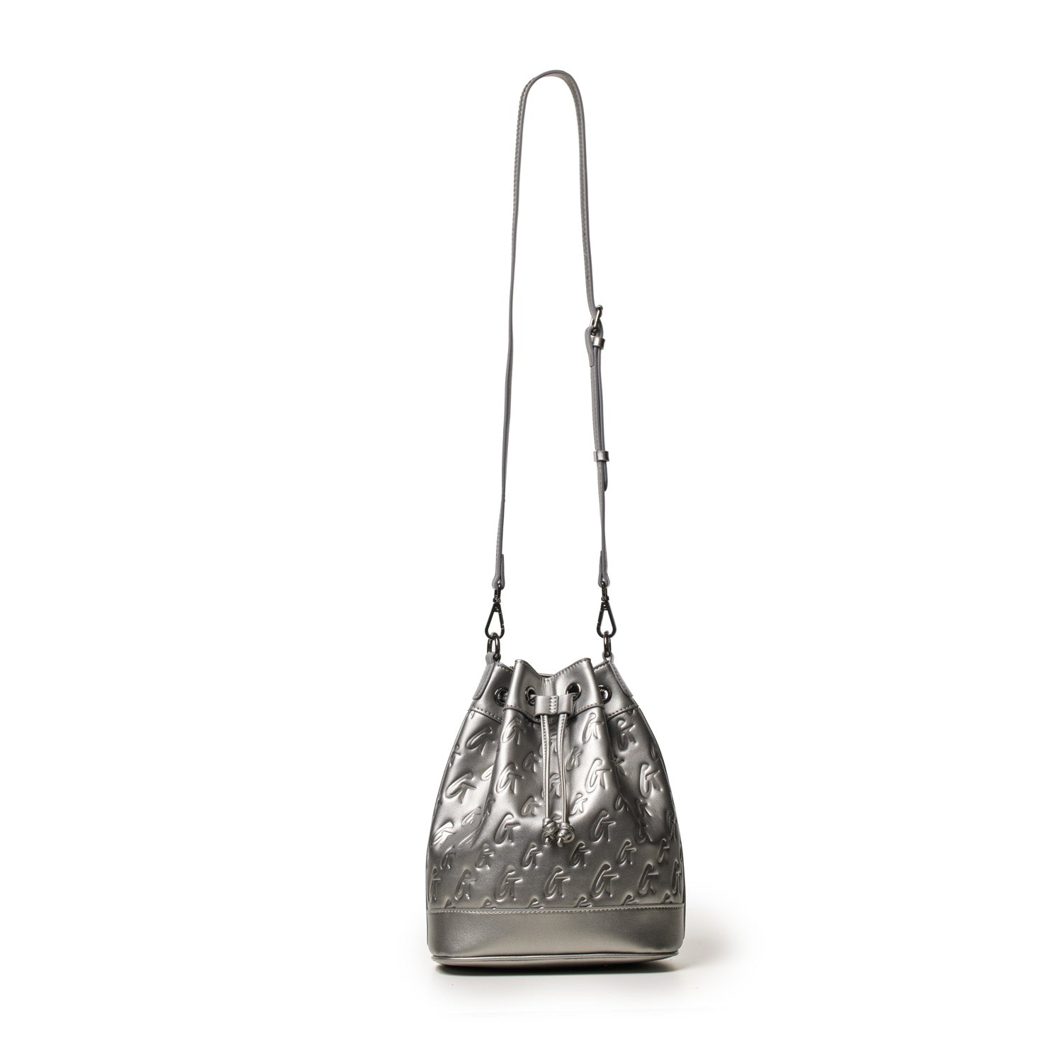 MEDIUM MONOGRAM BUCKET BAG - PLATINUM