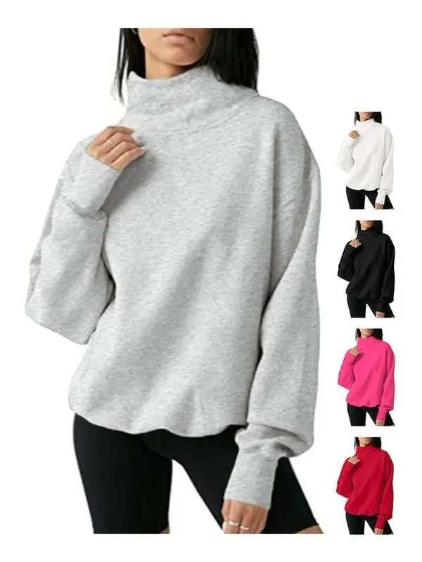 Women's Oversized Turtleneck Sweatshirt