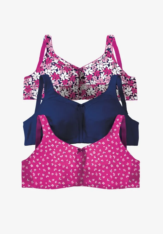 3-Pack Cotton Wireless Bra
