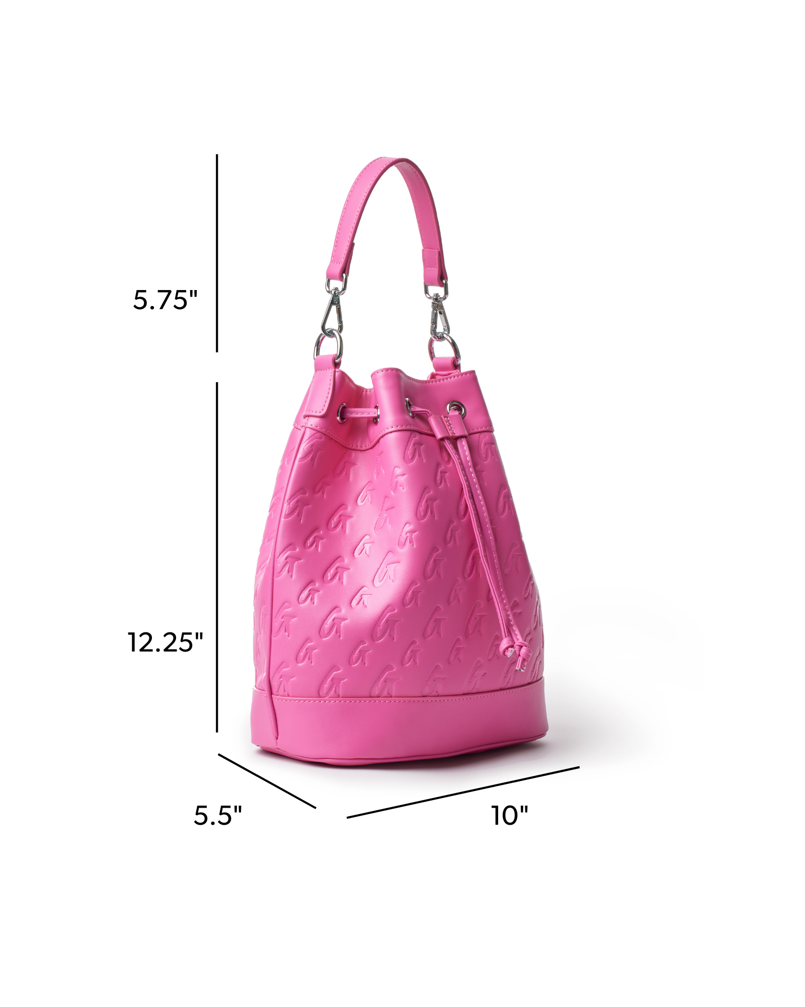 LARGE MONOGRAM BUCKET BAG - HOT PINK