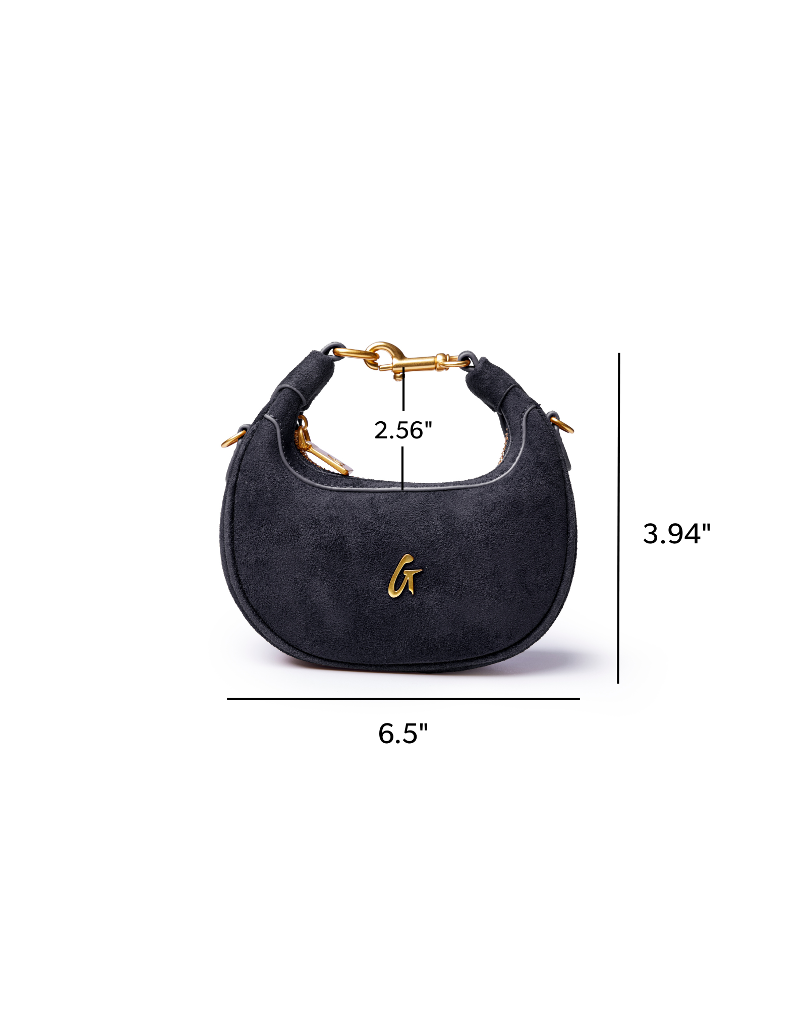 NANO SUEDE HOBO BAG - BLACK