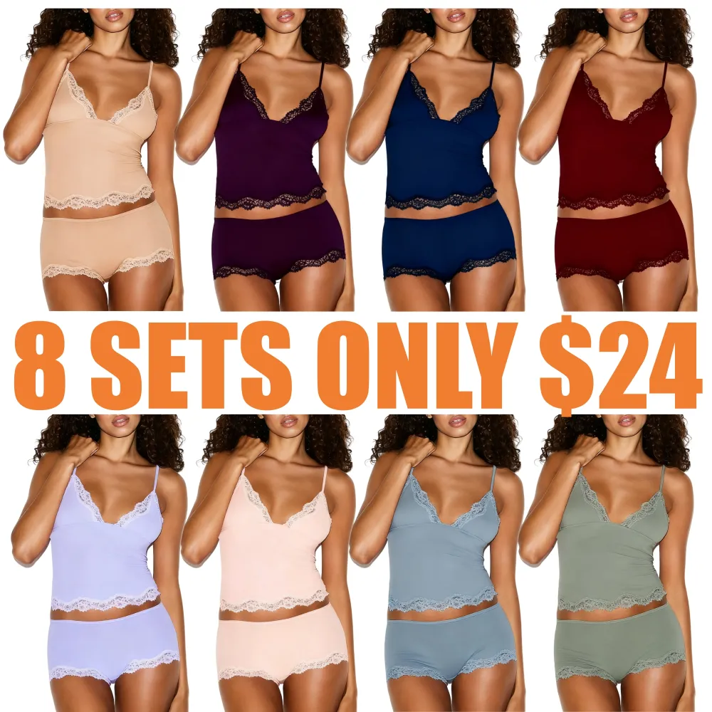 Women's Sexy Lace Wirefree Breathable Bralette & Panties Set