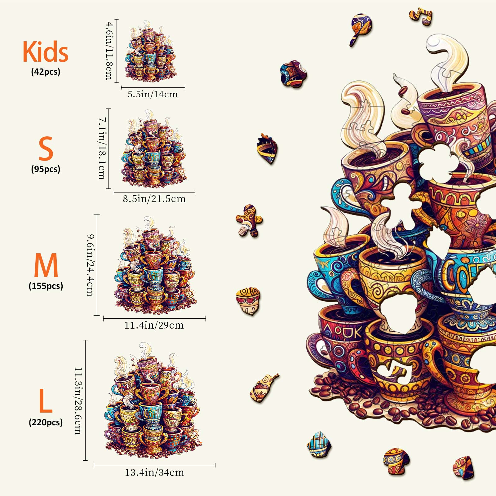 Coffee Dreams  Wooden Jigsaw Puzzle