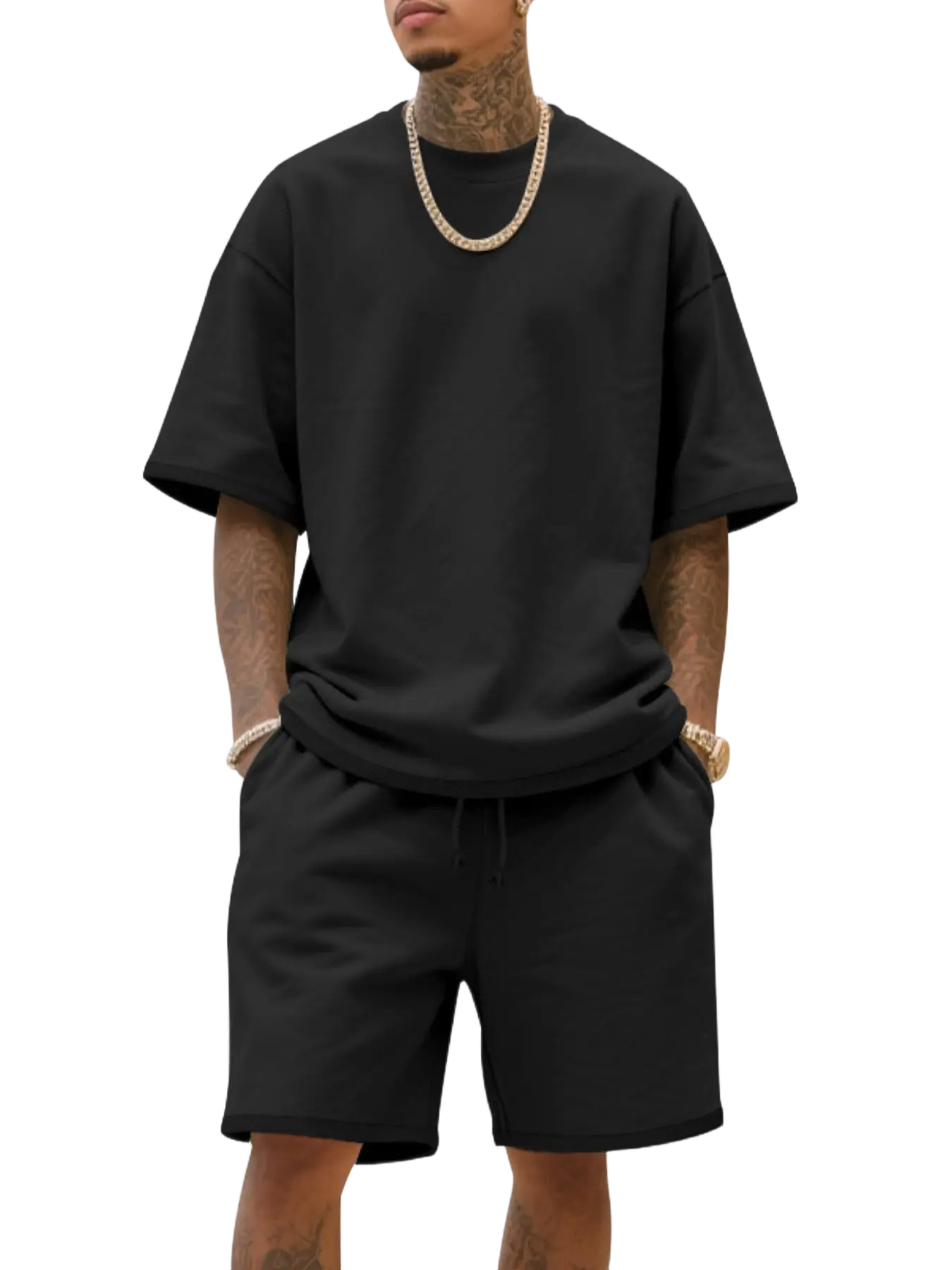 Men’s Effortless Summer Knit Set (Tee & Shorts)