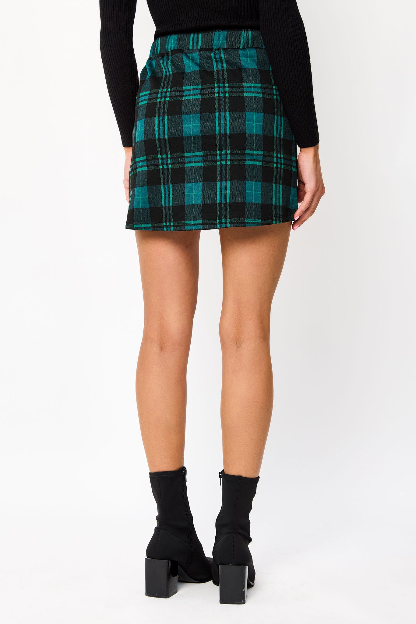 Everleigh Plaid Jacquard Wrap Skirt with Buttons