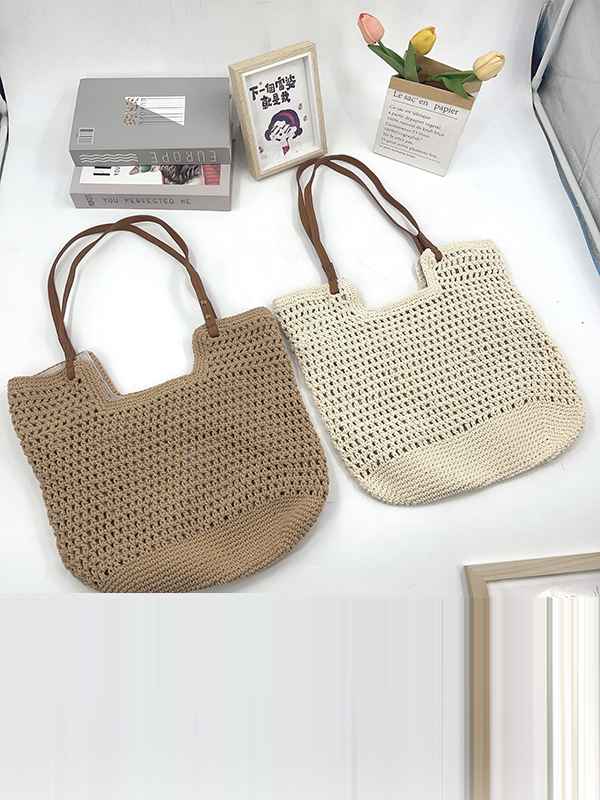 Split-Joint Woven Zipper Handbags Bags