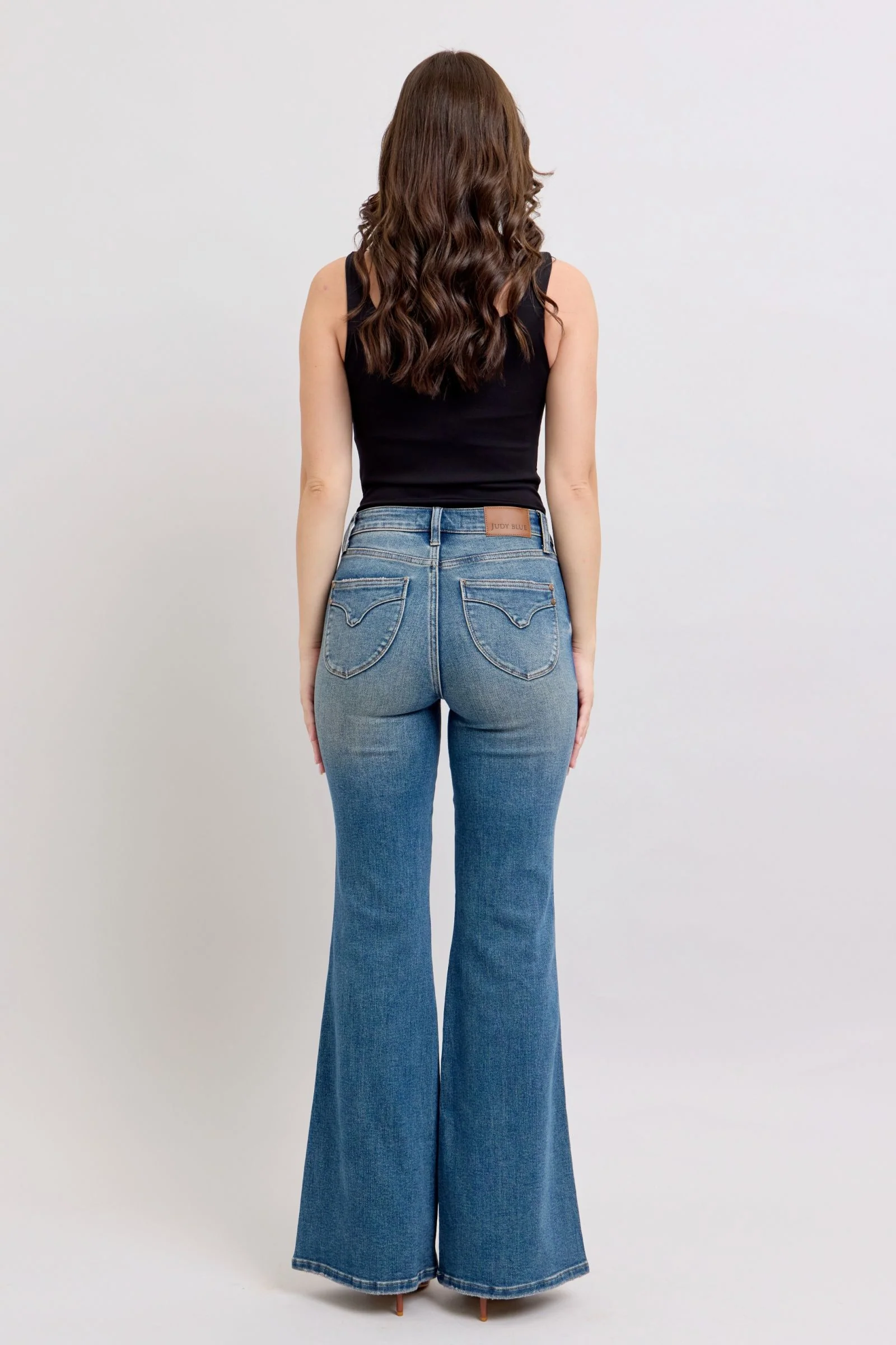 Blue Full Size Tummy Control Vintage Wash Jeans