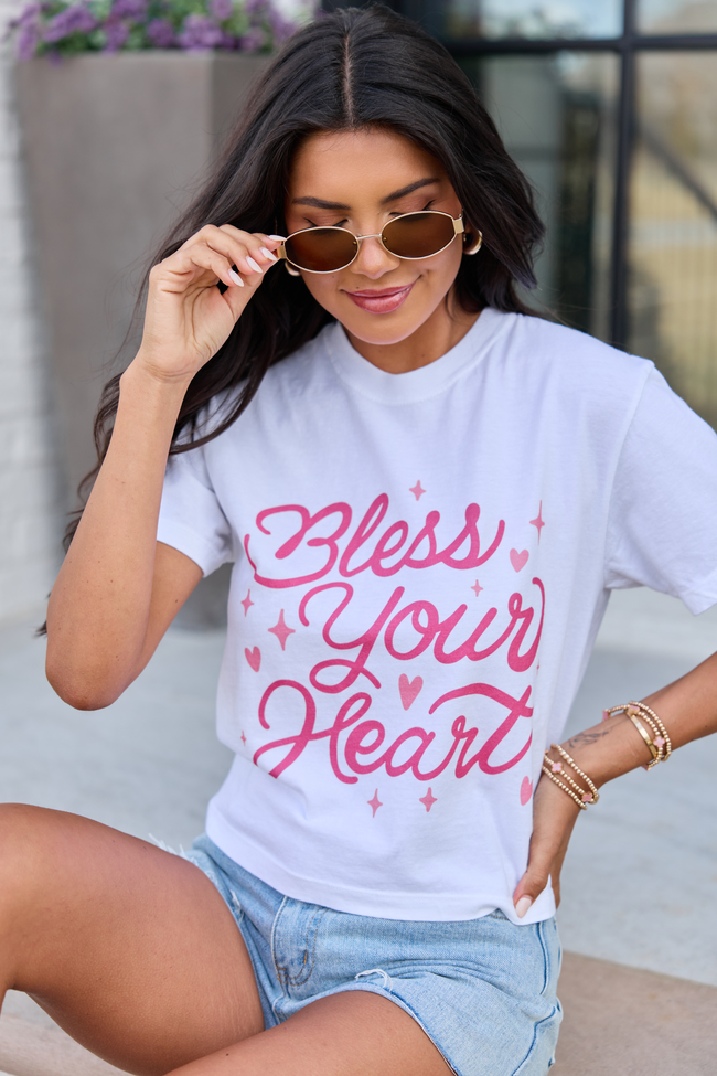 Bless Your Heart White Boxy Graphic Tee