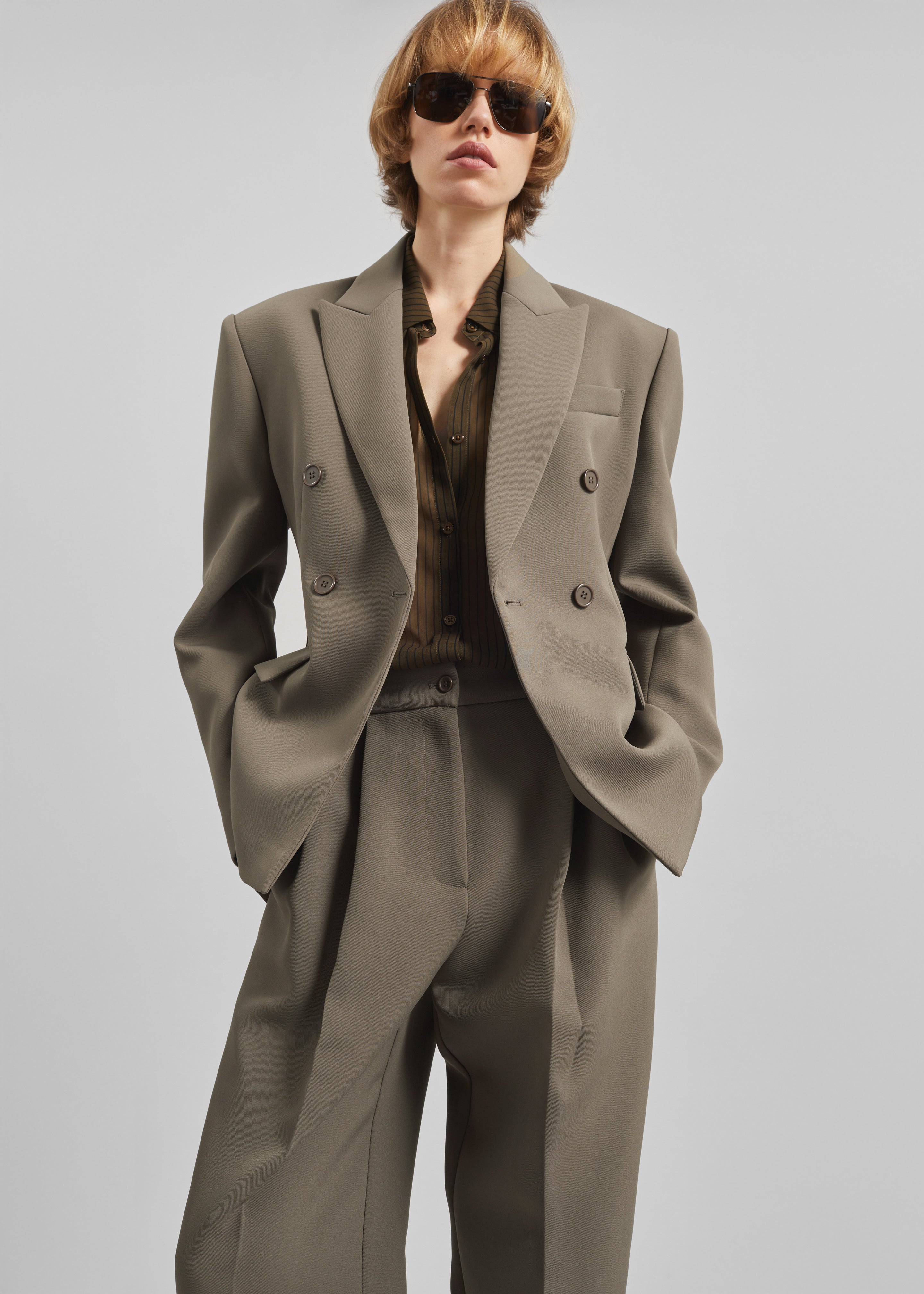 Doyer Cinched Blazer - Moss Green